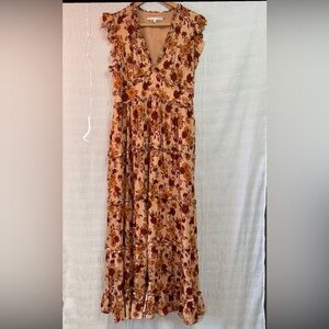 English Factory maxi floral V neck dress size M